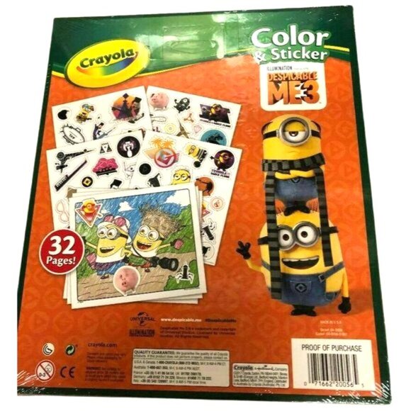 Crayola Despicable Me 3 Color & Sticker Book With 50+ Stickers 32 Page - Picture 2 of 5